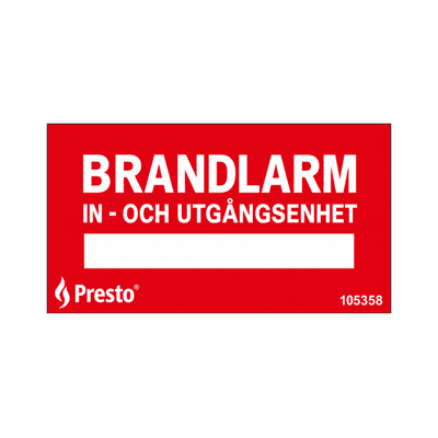 Skylt Brandlarm, In- och utgångsenhet