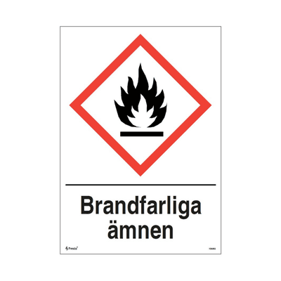 Skylt Brandfarliga ämnen, CLP A4