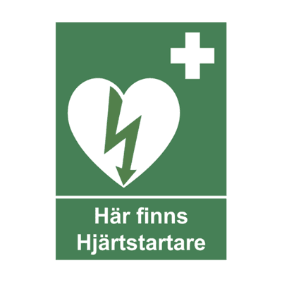 Här Finns Hjärtstartare, A4-Skylt