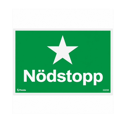 Skylt Nödstopp