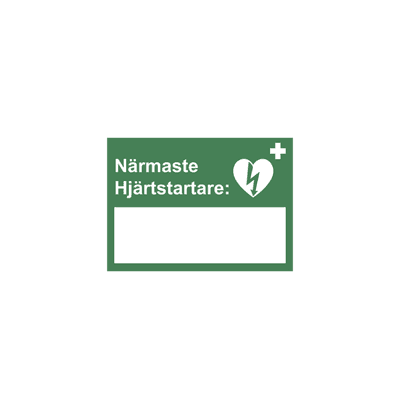 Närmaste Hjärtstartare, A4-Skylt