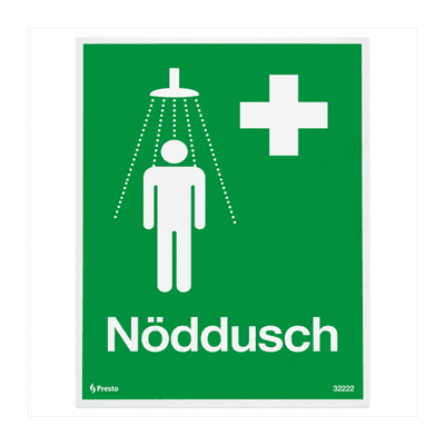 Skylt Nöddusch A4