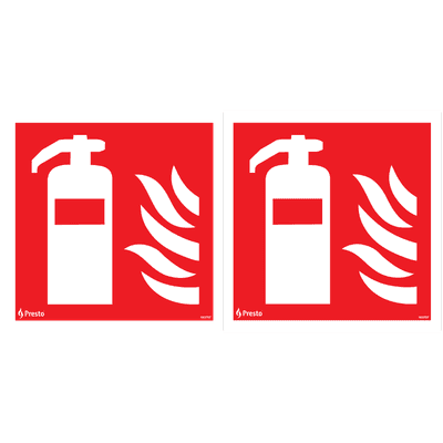 Röd skylt Brandsläckare, flaggskylt i aluminium