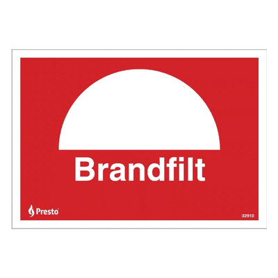 Skylt Brandfilt A5